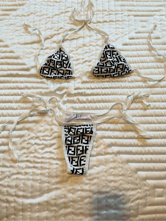 Other - Black & White Logo String Bikini - 2-Piece Swim Set